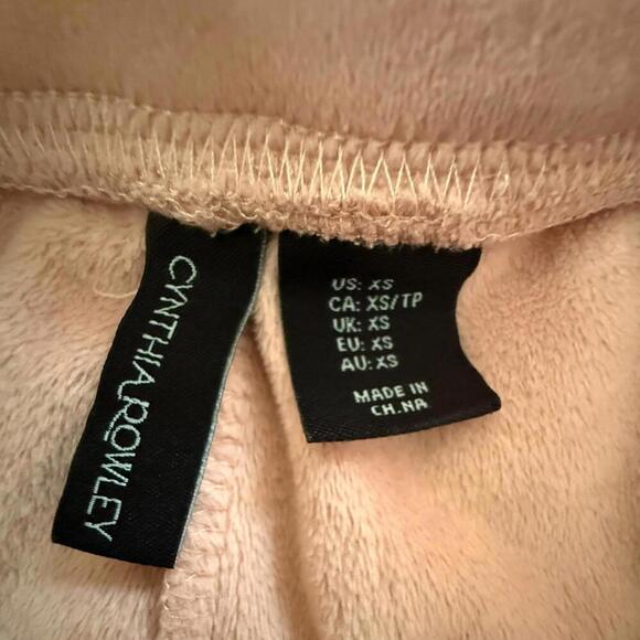 Cynthia Rowley Pink Velour Joggers - Size XS - Picture 3 of 5